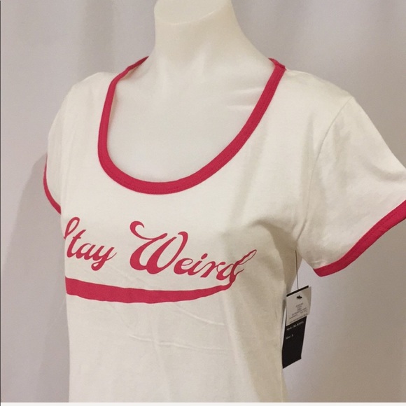 Tops - NWT Stay Weird cream T shirt